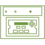 distance measuring leak detector icon